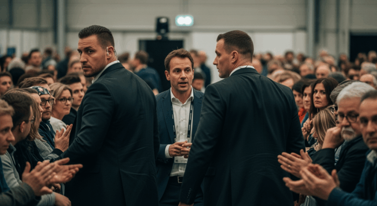 Close protection and tactical security team protecting a high-profile client